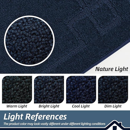 BEQHAUSE Door Mat 32" x 48", Non-Slip Door Mats Indoor Entryway Rugs Washable Low-Profile Absorbent and Stain Resist Floor Mats, Dog Door Mat for Front Back Door, Muddy Wet Shoes & Paws, Navy Blue