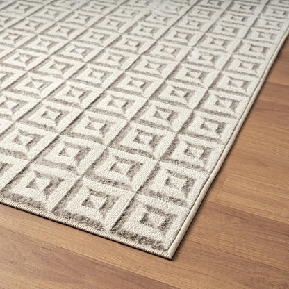 LUXE WEAVERS Geometric Greek Pattern Area Rug, Gray, 4'X5'