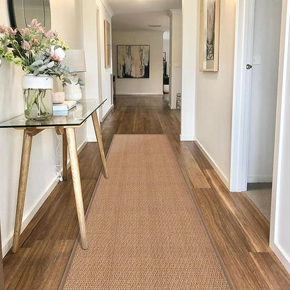 Rubber Runner Rug for Hallways Non Slip, Low Pile Long Laundry Room Mat Hall Jute Rug Runner Carpet Non Skid