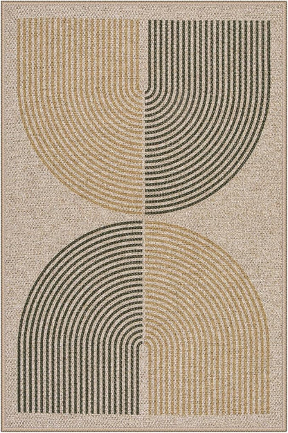 Lahome Rainbow Front Door Mat, 32"x48" Washable Non Slip Entry Way Rugs Indoor, Farmhouse Neutral Non Slip Non Shedding Lightweight Floor Carpet for Kitchen Bedroom Porch