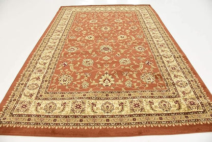 Unique Loom Voyage Collection Traditional Oriental Classic Intricate Design Area Rug (7' 0 x 10' 0 Rectangular, Terracotta/Ivory)