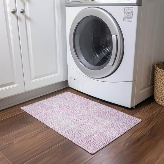 Addison Rugs Chantille ACN591 Pink 1'8" x 2'6" Indoor Outdoor Area Rug, Easy Clean, Machine Washable, Non Shedding, Bedroom, Living Room, Dining Room, Kitchen, Patio Rug