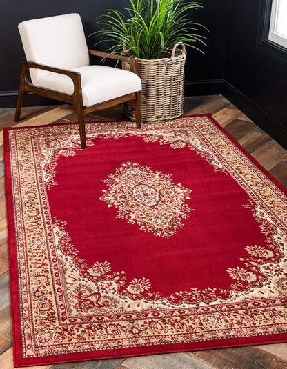 Unique Loom Reza Collection Traditional Persian Style Area Rug, 2 ft 2 in x 3 ft, Burgundy/Ivory