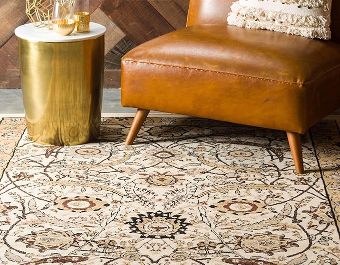 Unique Loom Espahan Collection Area Rug - Cape Cod (9'x 12' Rectangle, Ivory/ Beige)
