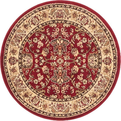 Unique Loom Sialk Hill Collection Area Rug - Washington (4' 1" Round Burgundy/Cream)