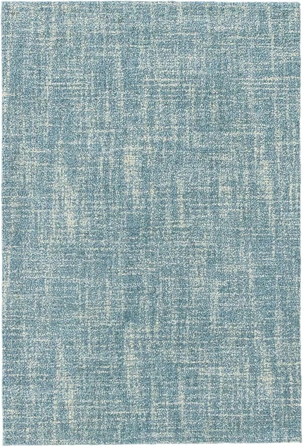 Dash and Albert Crosshatch Wool Area Rug - 2.5' x 8' Runner Aegean Solid Hand Micro Hooked Accent Rug - Durable, High Traffic Areas Bedroom, Hallway, Stairs