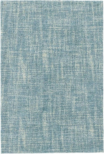 Dash and Albert Crosshatch Wool Area Rug - 2.5' x 8' Runner Aegean Solid Hand Micro Hooked Accent Rug - Durable, High Traffic Areas Bedroom, Hallway, Stairs