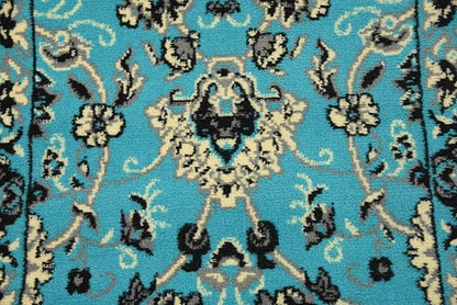 Unique Loom Sialk Hill Collection Area Rug - Washington (2' 2" x 8' 2" Runner Turquoise/Black)