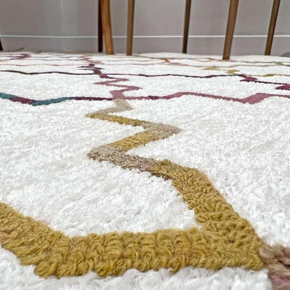 Alfa Rich 3x5 Moroccan White Washable Area Rugs for Living Room Bedroom Kitchen Decor Cotton Runner