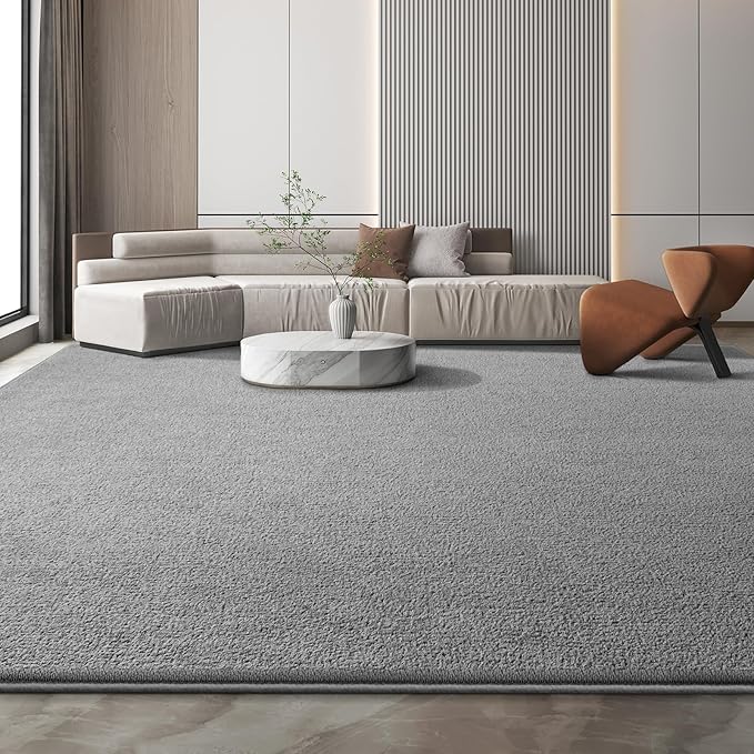 Large Modern Area Rugs for Living Room Bedroom, 6x9 Feet Grey Ultra Soft Solid Thickened Memory Foam Indoor Minimalist Carpets, Non-Slip Comfy Rugs for Boys Girls Nursery Kids Room Home Décor