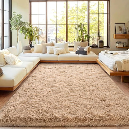 Area Rugs for Living Room, Soft Shaggy Carpets for Living Room, Fuzzy Rugs for Kids' Room, Perfect Decor for Modern Home Camel 6x9 Feet