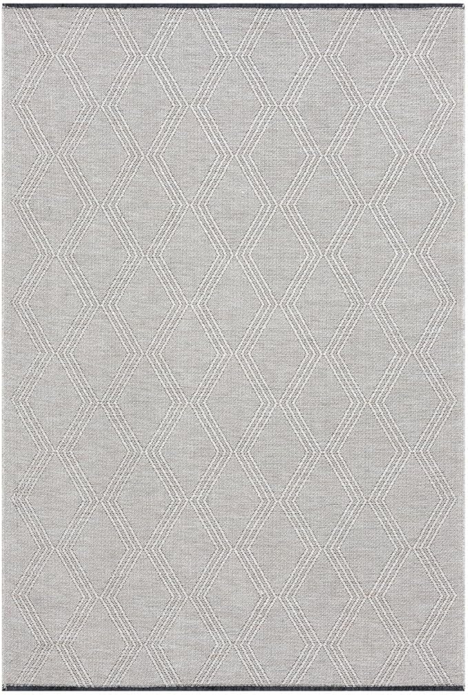 LUXE WEAVERS Modern Farmhouse Beige 5x7 Washable Area Rug, Anti-Slip Diamond Pattern Carpet
