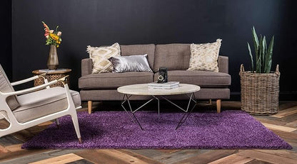 Unique Loom Solo Collection Area Rug - Calabasas (10' x 13' Rectangle, Violet)