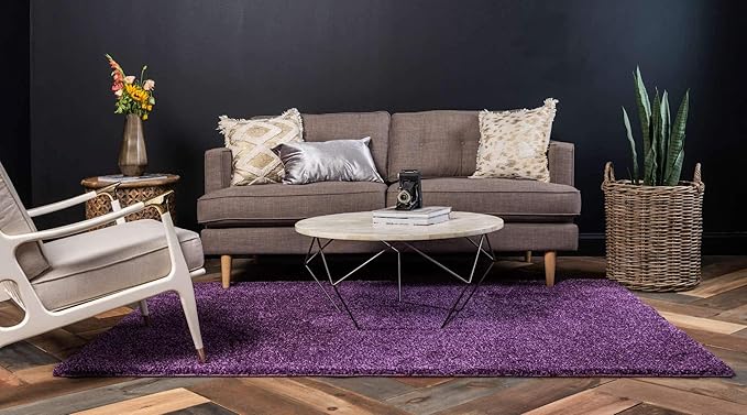Unique Loom Solo Collection Area Rug - Calabasas (5' 3" x 7' 7" Rectangle, Violet)