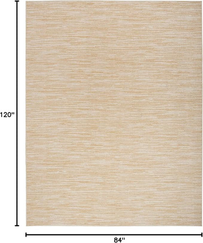 Nourison Home Nourison Essentials Ivory Gold 7' x 10' Area Rug - Easy Clean, Non Shedding, Bed Room, Living Room, Dining Room, Kitchen (7' x 10')