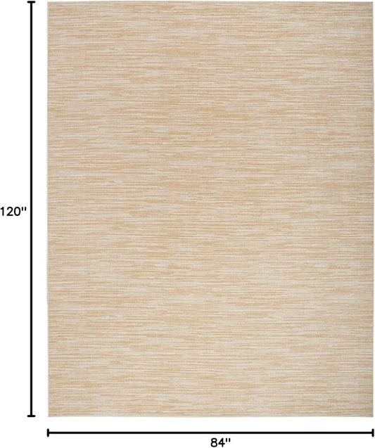 Nourison Home Nourison Essentials Ivory Gold 7' x 10' Area Rug - Easy Clean, Non Shedding, Bed Room, Living Room, Dining Room, Kitchen (7' x 10')