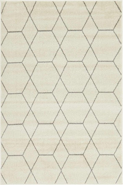 Unique Loom Trellis Frieze Collection Area Rug - Geometric (4' 1" x 6' 1", Ivory/ Gray)