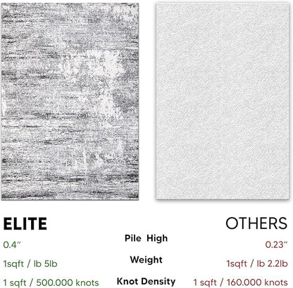 Keen Home Design Area Rugs - 12x15 Non-Shedding, Abstract Rugs for Kitchen, Living Room, Bedroom, Dining Room, Entryway - Size: 12' x 15', Abstract Cream/Grey