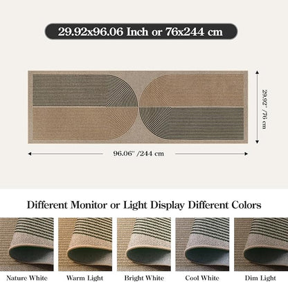 Lahome Modern Rainbow Easy Jute Rug, 2x8 Hallway Runner Washable Rugs for Entryway Farmhouse Kitchen Rug, Non Slip Indoor Outdoor Carpet Contemporary Throw Door Mat for Bedroom Porch