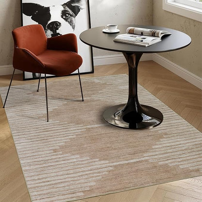 HelloTree Area Rug 3x5 Geometric Rug,Washable Modern Neutral Stain Resistant Indoor Carpet Boho Living Room Moroccan Rugs Fluffy Rug for Living Room Bedside Room Decor for Family-Pink&Khaki