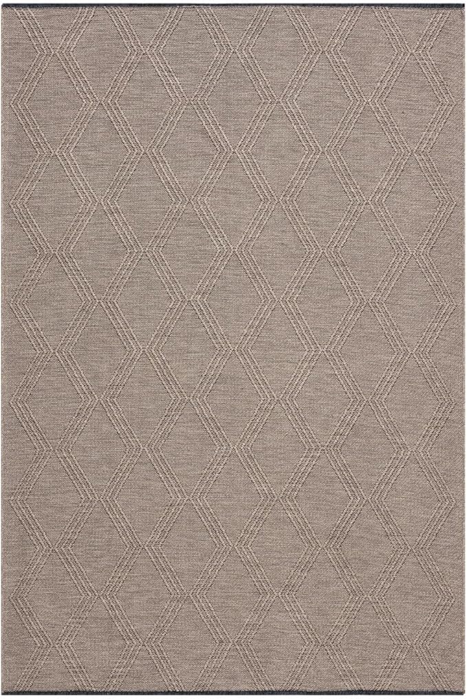 LUXE WEAVERS Modern Farmhouse Brown 6x9 Washable Area Rug, Anti-Slip Diamond Pattern Carpet