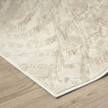Abani Terra Cream Area Rug for Living Room, Bedroom - Rustic Modern Pattern - 2' x 3' - Durable & Easy to Clean