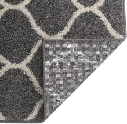 Rugs.com Lattice Frieze Collection Rug – 8' x 11' Dark Gray Medium Rug Perfect for Living Rooms, Large Dining Rooms, Open Floorplans