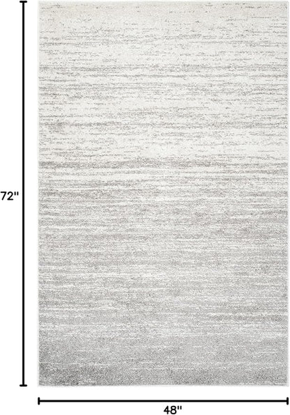 SAFAVIEH Area Rug 4x6 - Adirondack Collection - Ivory & Silver, Modern Ombre Design, Non Shedding & Easy to Clean, Ideal for Living Room, Bedroom, Office, Dining Space (ADR113B)