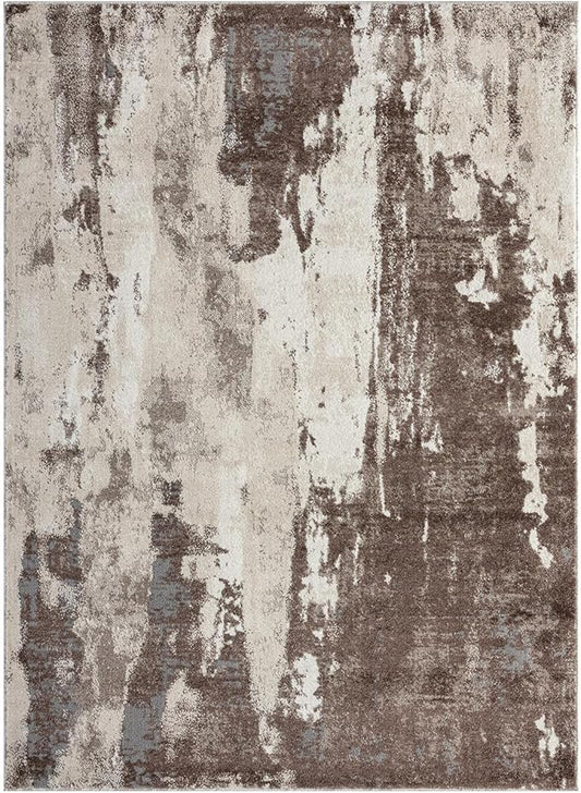 LUXE WEAVERS Euston Collection 7681 Brown 2x7 Modern Abstract Area Rug