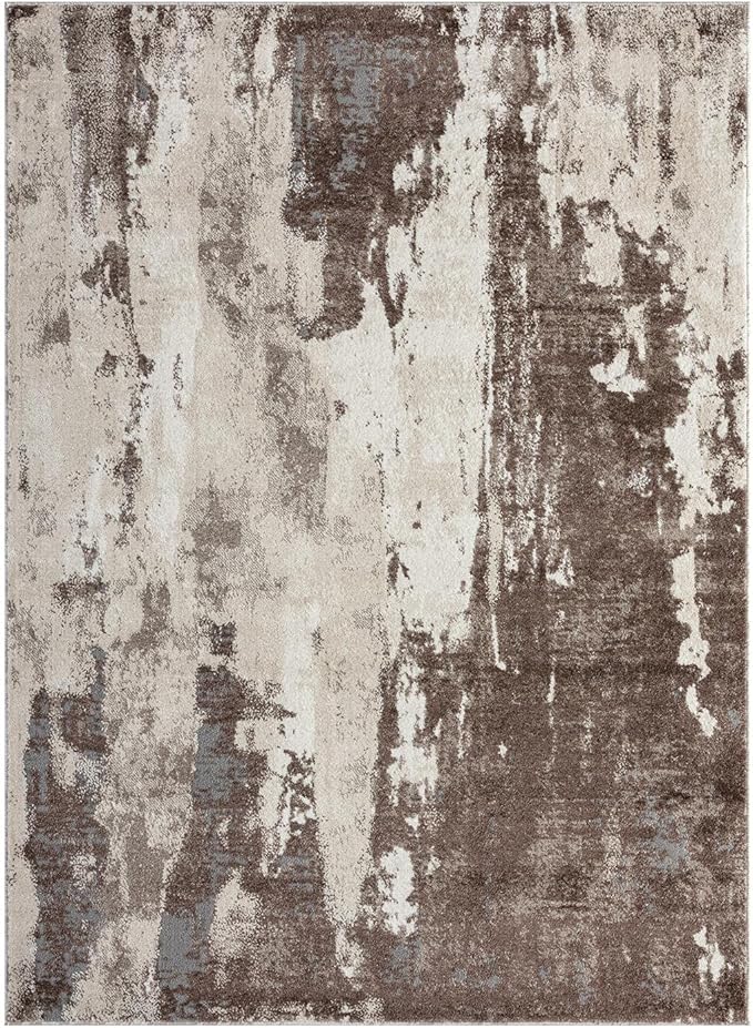 LUXE WEAVERS Euston Collection 7681 Brown 4x5 Modern Abstract Area Rug
