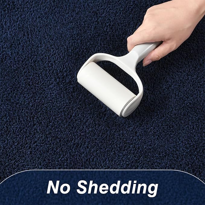 Large Area Rugs for Living Room Bedroom, 5 x 8 Ft Non-Slip Modern Area Rug, Soft Thickened Memory Foam Rug, Comfy Minimalist Indoor Carpet for Boys Girls Room Nursery Dorm Home Decor, Navy Blue