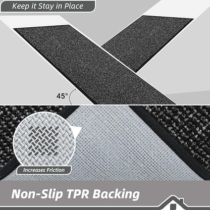 BEQHAUSE 2x3 Entryway Rug Indoor Door Mat Non-Slip Washable, Hallway Rugs Absorbent & Stain Resistant Hall Carpet Runner Rugs for Entryway, Front Door Floor Mats Laundry Room Rugs for Entry, Black