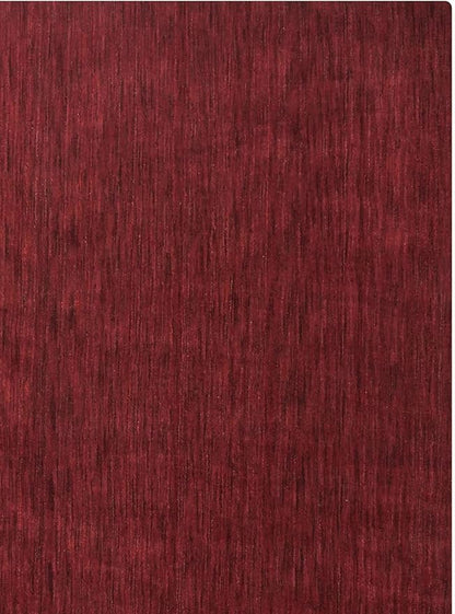 Hand Knotted Loom Wool ECO-Friendly Area Rugs - 8'x8', Square, Dark Red Color, Solid Plain Design, High Pile Handmade Anti Skid Area Rugs for Living Room, Bed Room (L00111)