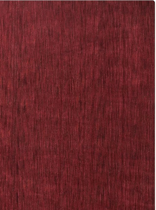 Hand Knotted Loom Wool ECO-Friendly Area Rugs - 10'x10', Square, Dark Red Color, Solid Plain Design, High Pile Handmade Anti Skid Area Rugs for Living Room, Bed Room (L00111)