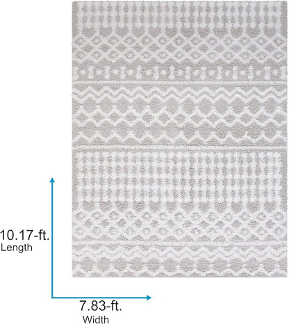 Livabliss Hapsburg Moroccan Shag Area Rug, 7'10" x 10'2", Light Gray
