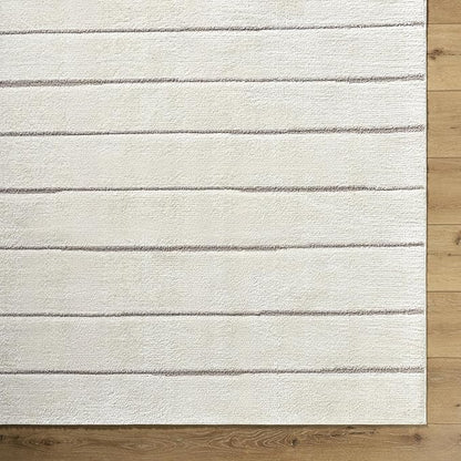 Livabliss x Our PNW Home Cascade Minimalist Striped Area Rug, 2'7" x 7'3", Striped Ivory/Taupe