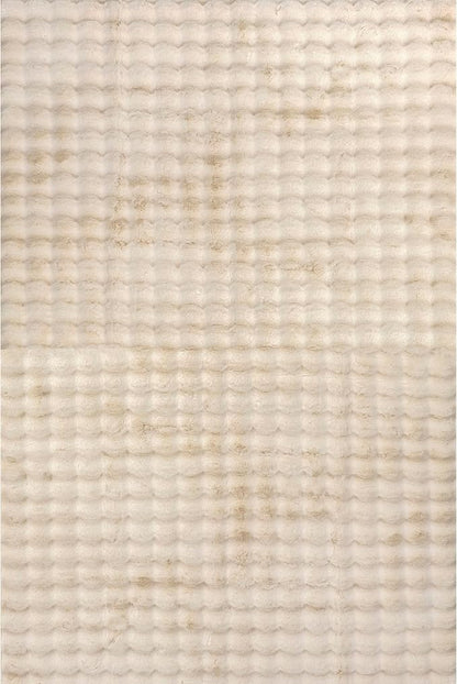 Nuloom Jeni Beige, 2' x 3', Solid Faux Rabbit, Fluffy and Cozy, High Traffic, Stain Resistant, Easy Clean, Durable Washable Area Rug for Bedroom, Living Room, Dining, Den, Foyer, Entryway