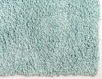 Unique Loom Davos Shag Collection Area Rug - Solid (2' 7" x 13' 1" Runner, Aqua)