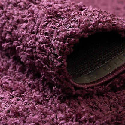 Unique Loom Solid Shag Collection Area Rug (2' 7" x 10' Runner, Eggplant Purple)
