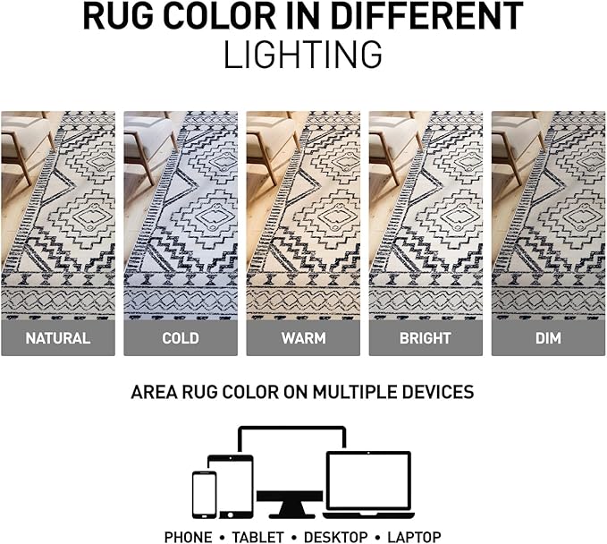 Rugshop Cream and Black Southwestern Tribal Area Rug – Boho Geometric Diamond Pattern Carpet for Living Room, Bedroom, or Entryway – Soft Modern Rustic Floor Décor 2' 3" x 4' Cream