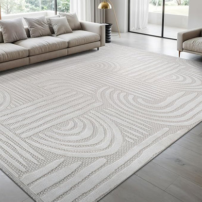 Modern Indoor Rug Orbit 4x6 Area Rugs for Living Room Luxury Kitchen Bedroom Durable Soft Geometric Durable Low and High Pile Stain Resistant Non Shedding Area Carpet 4x6
