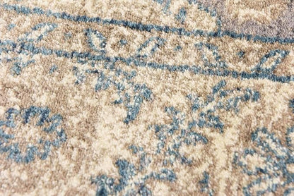Unique Loom Salzburg Collection Classic Traditional Design Oriental Inspired Border Area Rug (5' 0 x 5' 0 Square, Gray/Beige)
