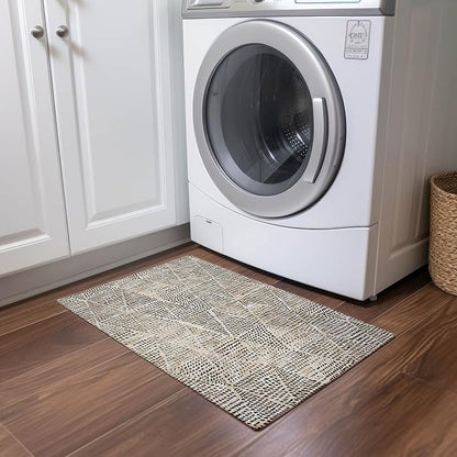 Addison Rugs Chantille ACN591 Beige 1'8" x 2'6" Indoor Outdoor Area Rug, Easy Clean, Machine Washable, Non Shedding, Bedroom, Living Room, Dining Room, Kitchen, Patio Rug