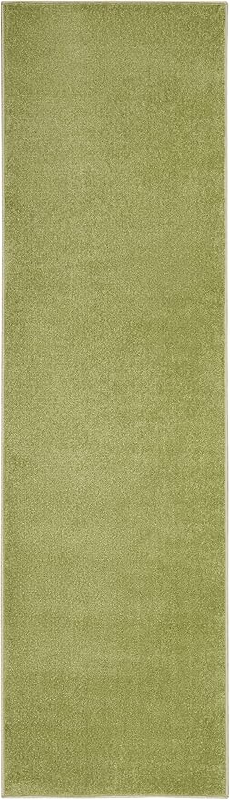 Nourison Home Nourison Essentials Green 2' x 6' Area Rug - Easy Clean, Non Shedding, Bed Room, Living Room, Dining Room, Kitchen (6' Runner)