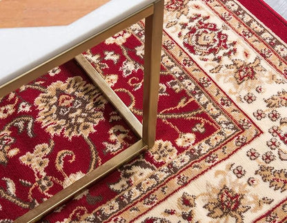 Unique Loom Sialk Hill Collection Area Rug - Washington (7' 1" x 10' Rectangle Burgundy/Cream)
