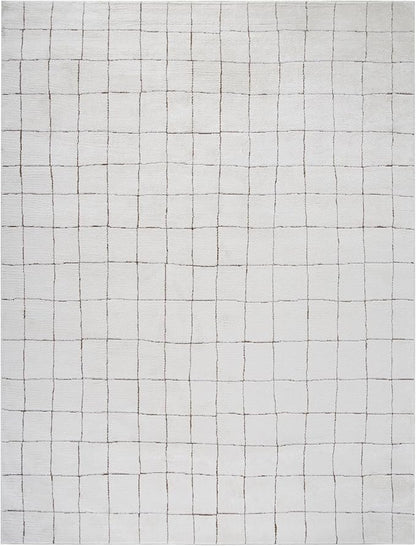 Livabliss x Our PNW Home Cascade Minimalist Area Rug, 10' x 14', Ivory