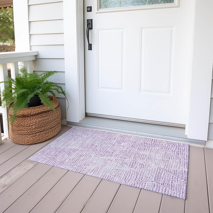 Addison Rugs Chantille ACN591 Purple 1'8" x 2'6" Indoor Outdoor Area Rug, Easy Clean, Machine Washable, Non Shedding, Bedroom, Living Room, Dining Room, Kitchen, Patio Rug