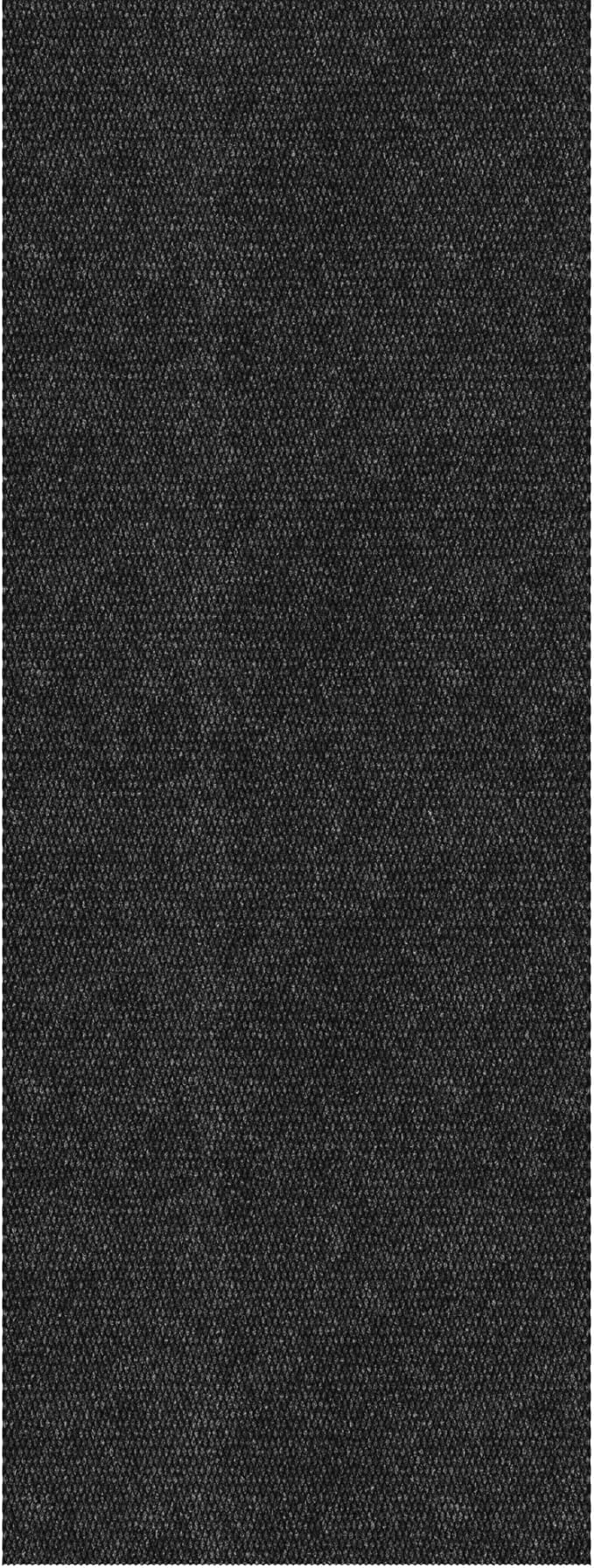 Ottomanson Commercial Scrape Rib Entry Mat – Heavy Duty Ribbed Floor Mat for High Traffic – Non Slip Rubber Back, Waterproof – Indoor Outdoor Use for Offices, Schools, Lobbies, 2'7" x 18', Black