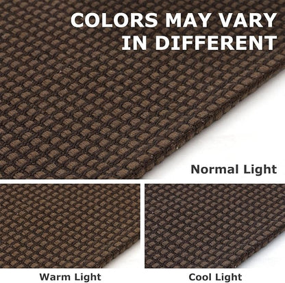 IOHOUZE Washable Area Rug 3x5 Non Slip Rubber Backed Woven Rugs for Entryway Rugs Indoor Outdoor Doormat Throw Rug Floor Carpet for Entrance Kitchen Front Door, Brown