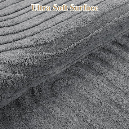 Pauwer 6x9 Washable Area Rugs for Living Room Modern Grey Solid Color Soft Fluffy Rugs for Bedroom Non Slip Boho Accent Indoor Mat Floor Carpet Cover for Kids Room Dining Room Kitchen Office